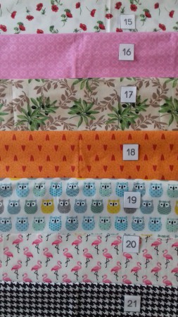 Choix desc couleurs de 15 à 21